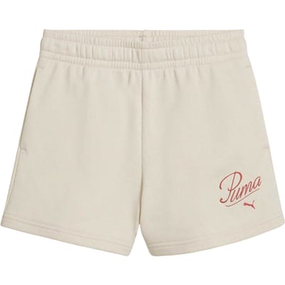 Puma Fleece-shorts met opschrift voor kinderen (Alpenwit)