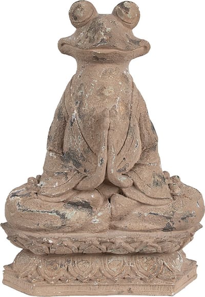 Clayre & Eef Decoratie Beeld Kikker 27x17x37 cm Bruin Polyresin