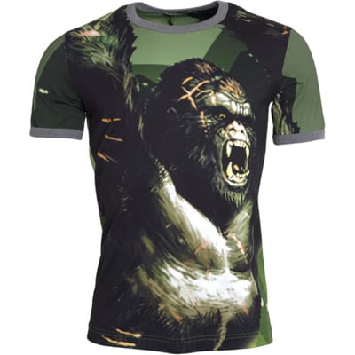 Gorilla Print T-shirt Korte Mouwen Ronde Hals