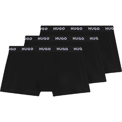 Hugo Boxershorts met herenlogo (3-pack) (Zwart)