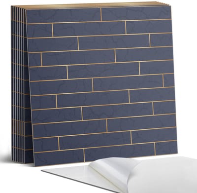 Coloray Plaktegels - Bakstenen muurtextuur Portugese Tegels - 30 cm x 30 cm - Marine Plaktegels - 9 stuks - Vierkant PVC Tegels - Plaktegels Keuken - Zelfklevende Vloertegels - Vinyl Tegels Zelfklevend - Zelfklevende Tegels