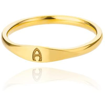 Kleine Ringetjes met Initialen Voor Vrouwen Mode A-Z Letter Vinger Roestvrij Staal Ring Esthetische Bruiloft Sieraden Cadeau Bijoux Femme 7&Gold Color beige