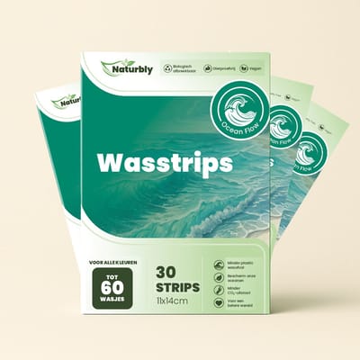 Naturbly Wasstrips Ocean Flow - 30 strips voor 60 wassen - Past in de brievenbus