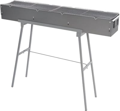 BBQ-grill - Voor camping - Draagbare, opvouwbare houtskoolgrill - Grijs - 100*18*13cm