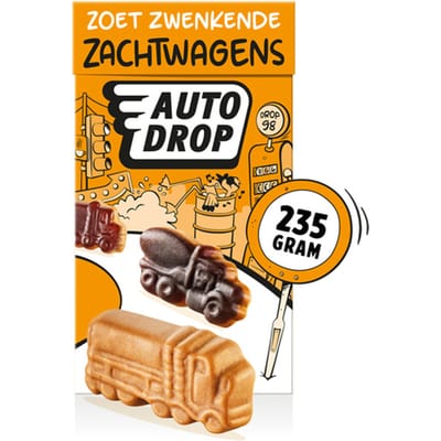 Autodrop - Snoep - Zoet Zwenkende Zachtwagens - 1 doosje - 235 gram