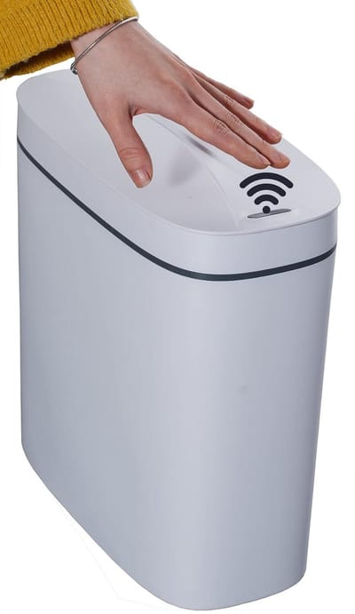 Automatische Prullenbak - Contactloze Vuilnisbak - Afval Verwerken - Automatisch Openen Sluiten - 14 Liter - Wit