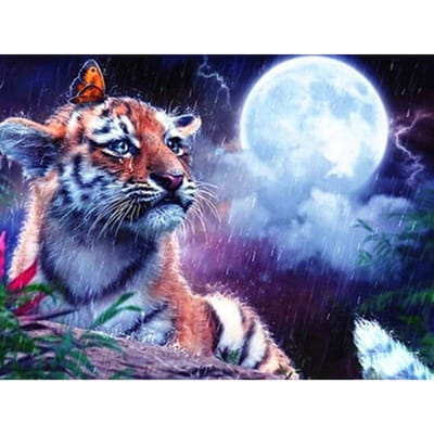 Mosaïque Diamant 5D DIY Lion tigre Peinture Diamant Faite Main Kits Point de Croix Arts Broderie Diamant 20X30CM gray