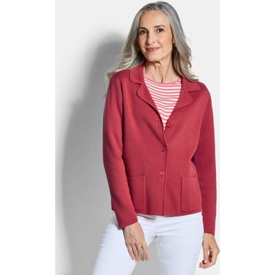Tricot blazer met opgestikte zakken - rood - Gr. 25 van Goldner Fashion