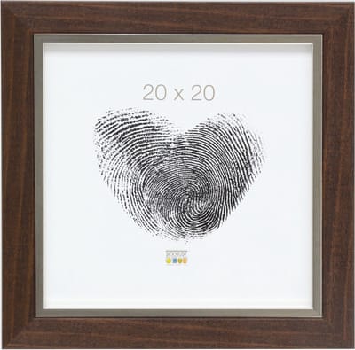 Deknudt Frames fotolijst S45VH3 - bruin met zilverbies - foto 20x20 cm