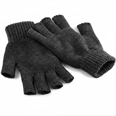 Vingerloze handschoenen  grijs voor volwassenen S/M