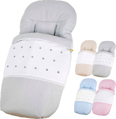 Universele Voetenzak - Kinderwagen Dekje - Alle Seizoenen - Gemaakt in Spanje - 95 x 50 cm - Lichtgrijs