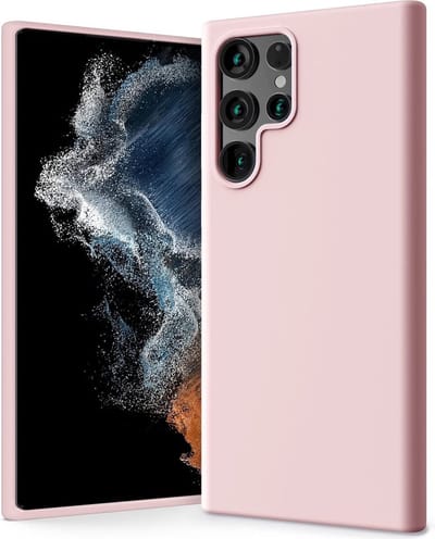 LuxeBass Siliconen hoesje geschikt voor Samsung Galaxy S22 Ultra - Roze - telefoonhoes - gsm hoes - telefoonhoesje