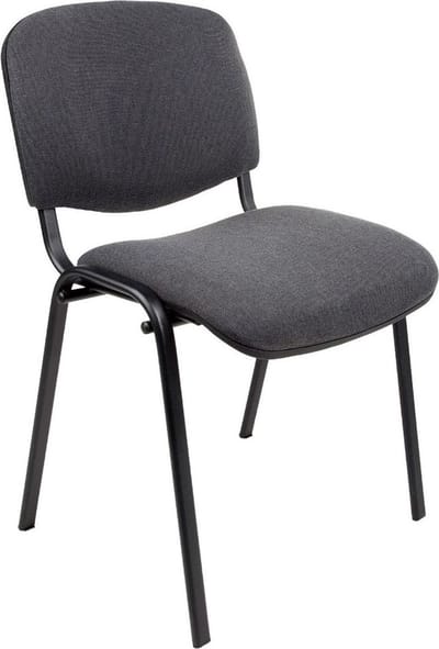Vergaderstoel of conferentiestoel basic zwart frame zonder armleuningen Antraciet stof