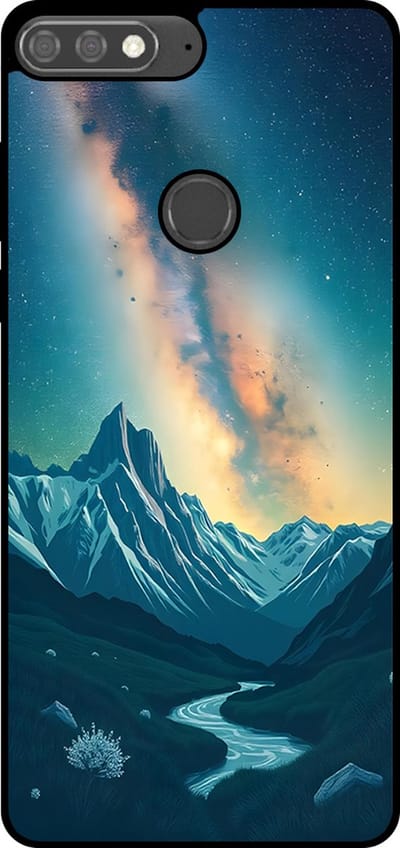 Smartphonica Telefoonhoesje Geschikt voor Huawei Y7 Prime (2018) met Sterrenhemel Opdruk - TPU Backcover Case With Space And Milkyway Design geschikt voor Huawei Y7 (2018)