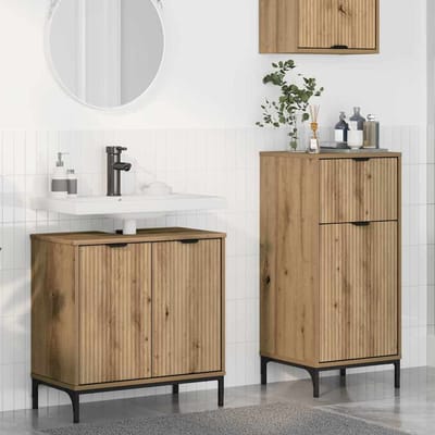 vidaXL Badkamermeubelset 2 st Artisan Eiken Geperst Hout en Metaal