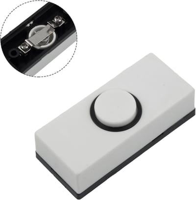 Drukknop Deurbel - Belknop Wit - Deurbel Installeren - Voor Harde Bedrading - 55mm x 24mm x 15mm - Wit