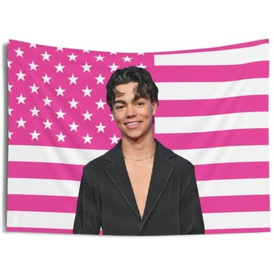 Malachi Barton Roze Amerikaanse Vlag Wandkleed Decoratie Voor Studentenkamer En Huurwoning Kamer Achtergrond Stof Decoratie 40cmX90cm pink