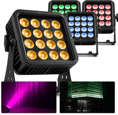 BeamZ Pro set van 4x StarColor135 - IP65 waterdichte floodlight met 16x 8W RGBA LED’s