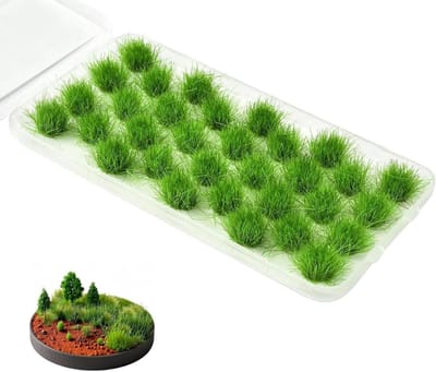 Statische grasbosjes - Miniatuur gras Harsgras - Landschap bouwen - Realistisch uiterlijk - 32 stuks - Groen