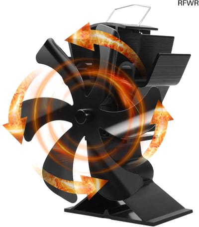 RFWR® Houtkachel Ventilator met 6 Bladen voor Efficiënte Warmtecirculatie