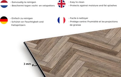 Spatscherm keuken 80x55 cm - Kookplaat achterwand Patronen - Hout - Bruin - Muurbeschermer - Spatwand fornuis - Hoogwaardig aluminium