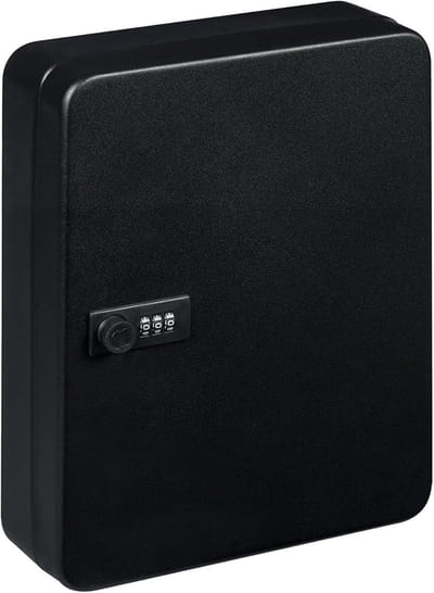 SNJY® Sleutelkastje - Sleutelkluis - Sleutelkast met Cijferslot - Sleutelrekje - 8D x 16B x 20H cm - Zwart