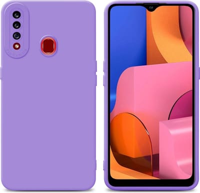 Cadorabo Hoesje geschikt voor Samsung Galaxy A20s in FLUID LICHT PAARS - Beschermhoes gemaakt van flexibel TPU silicone Cover Fluid Case