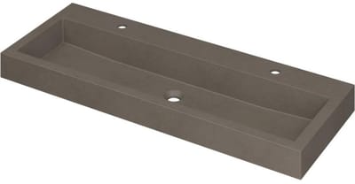 INK Momento Wastafel Quartz met 2 Kraangaten - 1200x450x90 mm - Quartz Beton