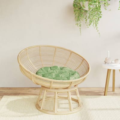 vidaXL - Zitkussen - rond - bladpatroon - Ø - 60x11 - cm - oxford - stof