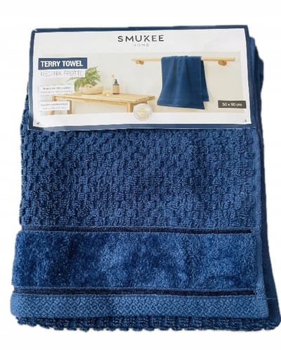 Smukee Badhanddoeken Set - 2 stuks, 100% Katoen, 50x90 cm, Donkerblauw