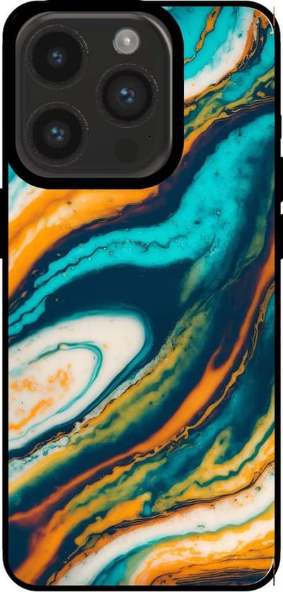 Smartphonica Telefoonhoesje voor iPhone 14 Pro marmer look - backcover marmer hoesje - Groen geschikt voor iPhone 14 Pro