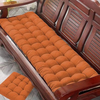 Bank Kussen - Zitkussen Buiten - Comfortabel Zitten - 7-8cm Dik - 120x40cm - Oranje
