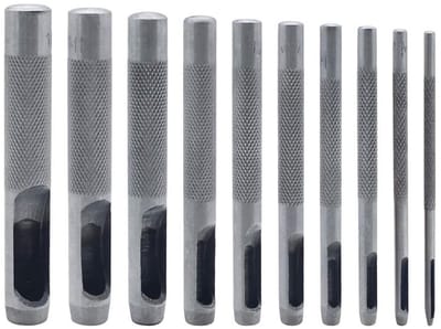 Metalen stansset voor leer 10-delig 1-10 mm
