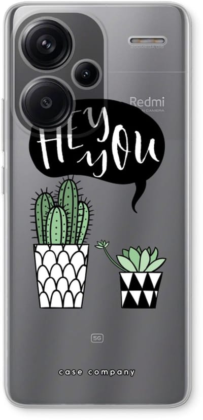 Case Company® - Hoesje geschikt voor Xiaomi Redmi Note 13 Pro plus hoesje - Hey you cactus - Soft Cover Telefoonhoesje - Bescherming aan alle Kanten en Schermrand