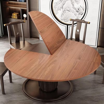 Houten Tafelblad - Rond Verlengstuk - Gezellig Tafelen - Inklapbaar Ontwerp - 160 cm - Licht Walnoot