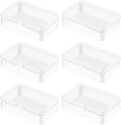 Set van 6 Transparante Plastic Opbergdozen met Deksel - Mini Dozen voor Kralen, Sieraden en Schroeven - Ideaal voor Creatieve Projecten en Organisatie