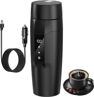 ApexArte® Waterkoker 12v voor Auto - Heetwaterdispenser Klein - Zwart