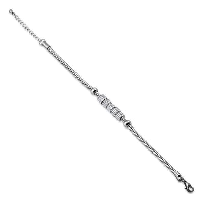 Amanto Armband Estrild - 316L Staal - Slangschakel - Bedel - 18+4cm