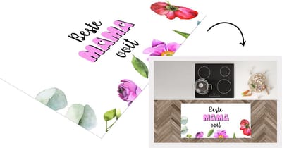 Keukenloper - Loper keuken - Quotes - Beste mama ooit - Spreuken - Mama - 120x60 cm - Keukenloper vinyl