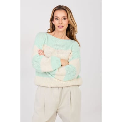 Elvara Stripe Knit - Aquablauw / One Size