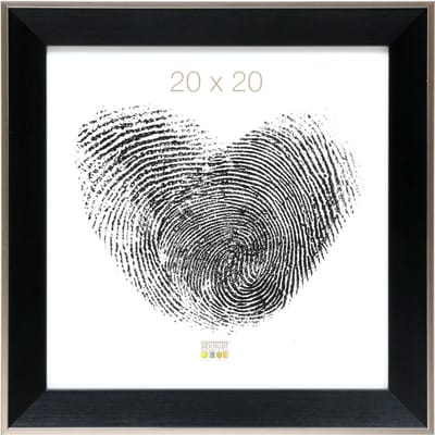Deknudt Frames fotolijst S45FE2 - zwart - zilver buitenrand - 20x20 cm