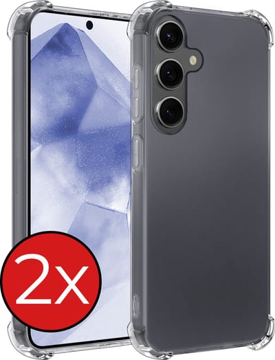 Hoesje - 2 Stuks - Geschikt voor Samsung Galaxy A55 - Sterk & Shockproof - Back Cover - Siliconen Case - Telefoon Hoes Shock Proof - Telefoonhoes - Transparant