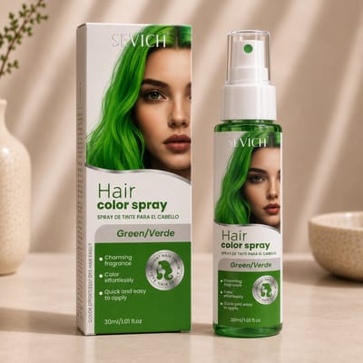 GROENE Haar Kleur Spray - Haarspray - HaircolorSpray – Direct natuurlijke haarkleur - Wasbaar-Feest verf – Tijdelijke Haarkleur - Carnaval - Haarspray - Waterbasis – Kleur: groen