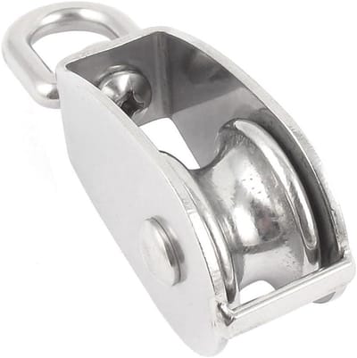 Enkelschijfs Takel - Touwkatrol - Hijswerkzaamheden - Draaibaar Oog - 025 Ton - Zilverkleur