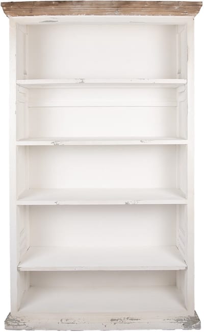 Clayre & Eef Boekenkast Verstelbare Planken 116x36x195 cm Wit Hout