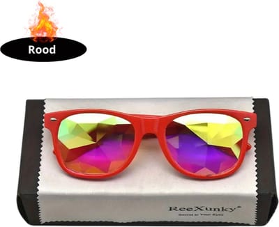 Bovista - Festival Bril - Rave - Space - Techno - Freaky Glasses - Heren - Dames - Zonnebril - Rood