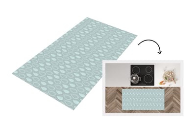 Keukenloper - Loper keuken - Patronen - Zee - Druppel - 120x60 cm - Keukenloper vinyl