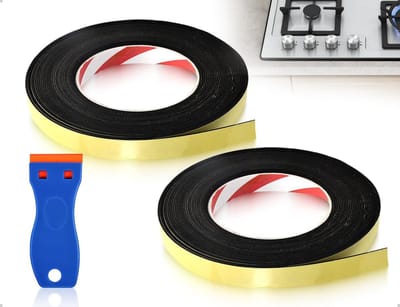 Dailygoods - Sealing Tape - Adhesive Tape - Voor Geluidsisolatie - Wit - 10 m - Voor Glaskeramiek - Inclusief Scraper