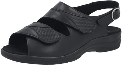 Solidus - Dames sandalen - Extra breed Wijdte M - 74019.01319 - Zwart - Maat 37.5