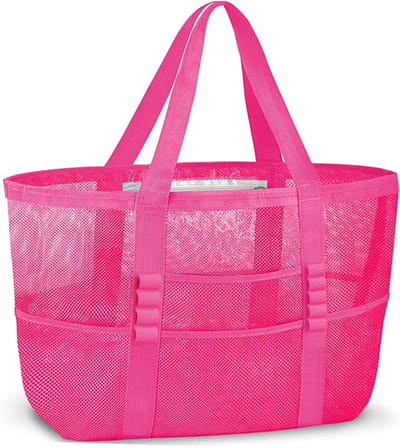 Grote Mesh Strandtas voor Vrouwen - Perfect voor Familie, Winkelen, Stranduitjes en Picknicks